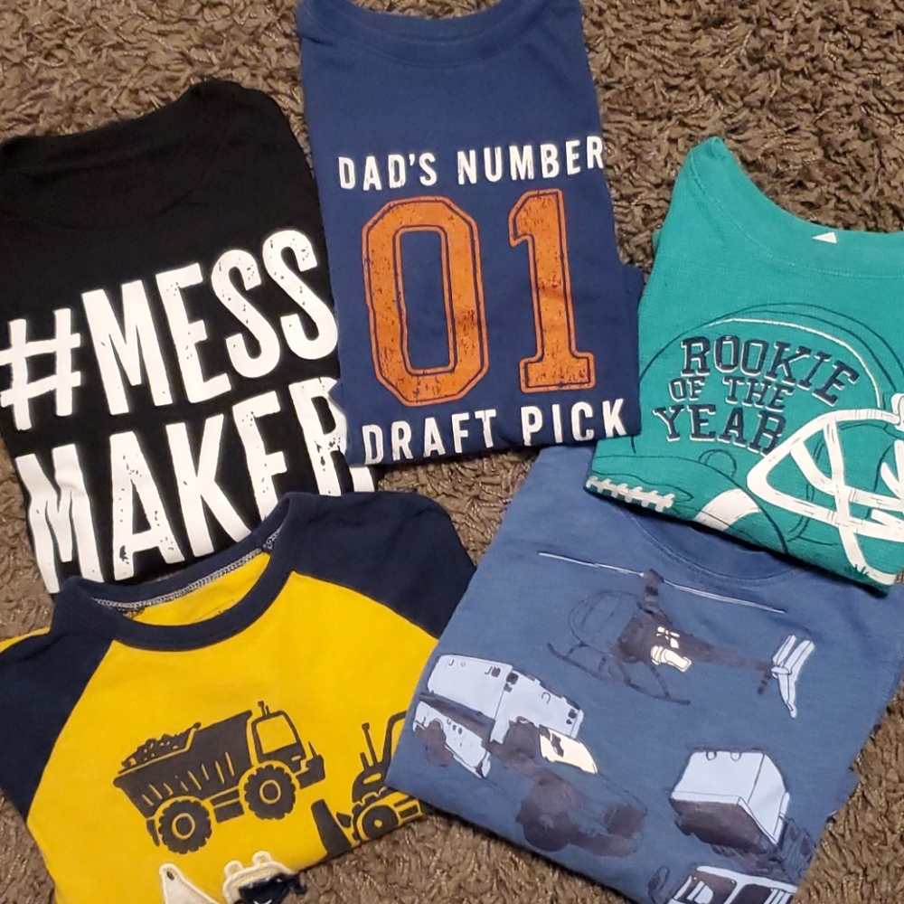 5 pack bundle assorted long sleeve shirts 3T